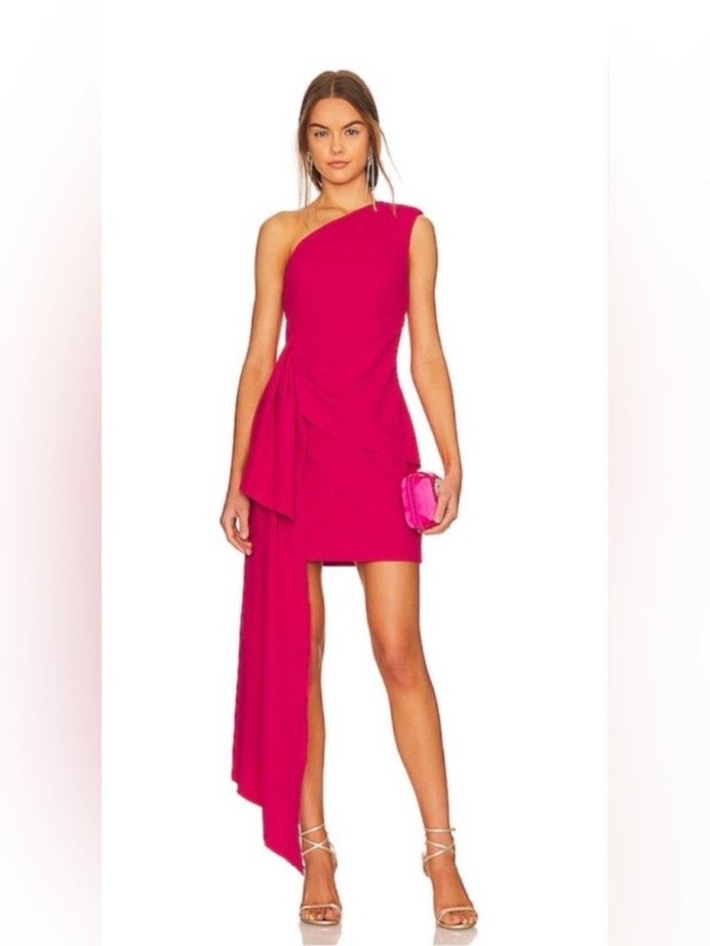 Elliatt Caicos Pink One Shoulder Mini Dress